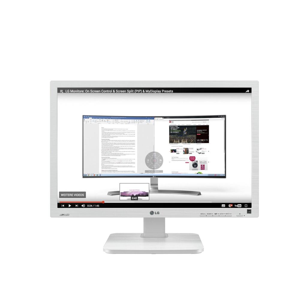 Écran 24"" LCD WUXGA 1920 X 1200 LG 24BK55WY-W Reconditionné - LG reconditionné disponible sur Backmarket