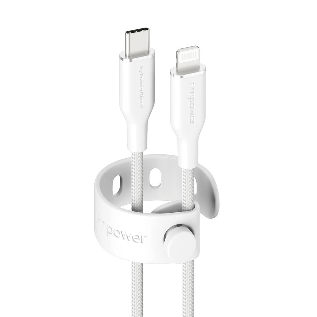 Câble Empower By Panzerglass Racing 60W USB-C to Lightning 1.2m Reconditionné - Empower by PanzerGlass reconditionné disponible sur Backmarket