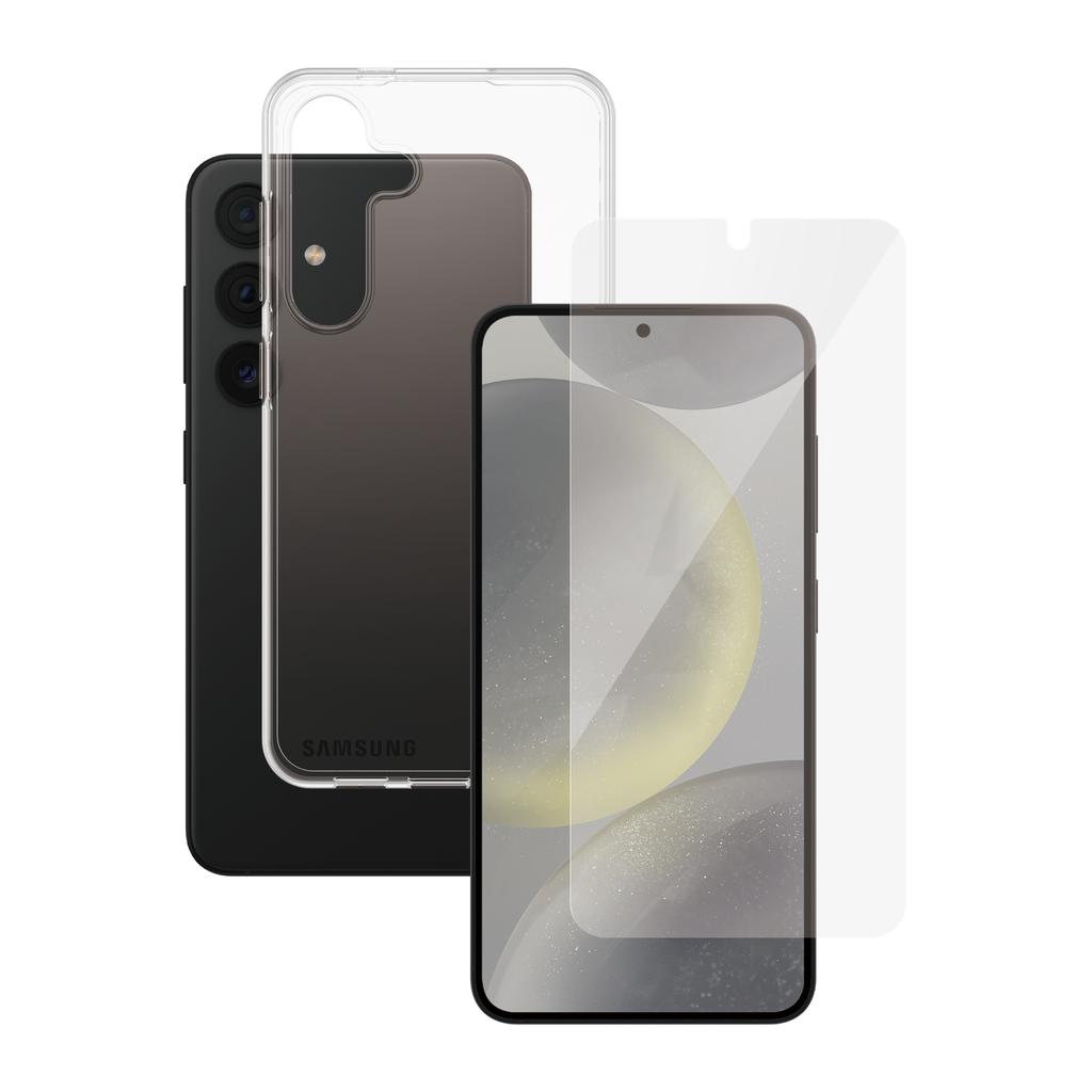 Coque Galaxy S24 et écran de protection - Silicone - Transparent Reconditionné - PanzerGlass reconditionné disponible sur Backmarket