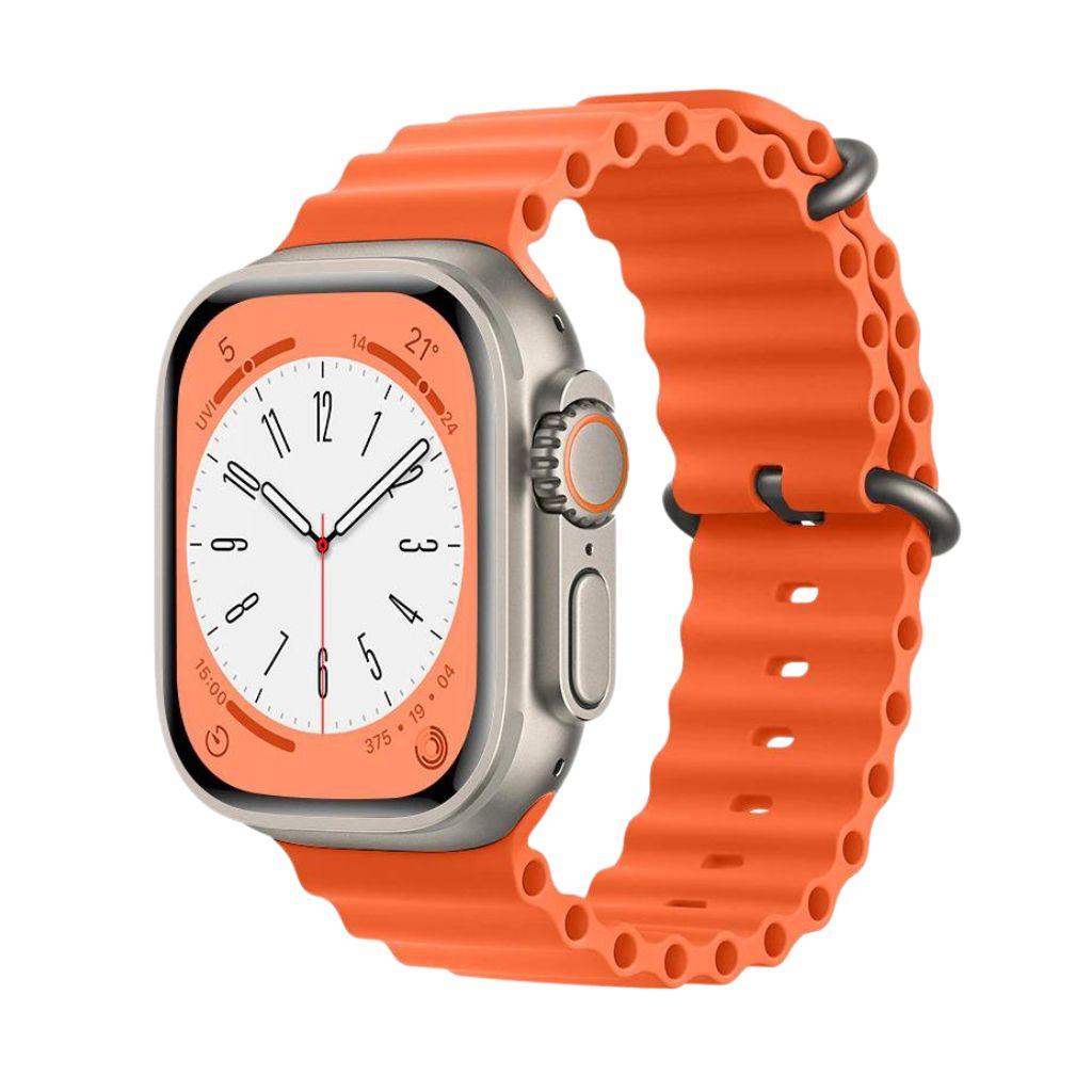 Apple Watch Ultra (2022) GPS + Cellular 49 mm - Titane Titane naturel - Bracelet Océan Orange