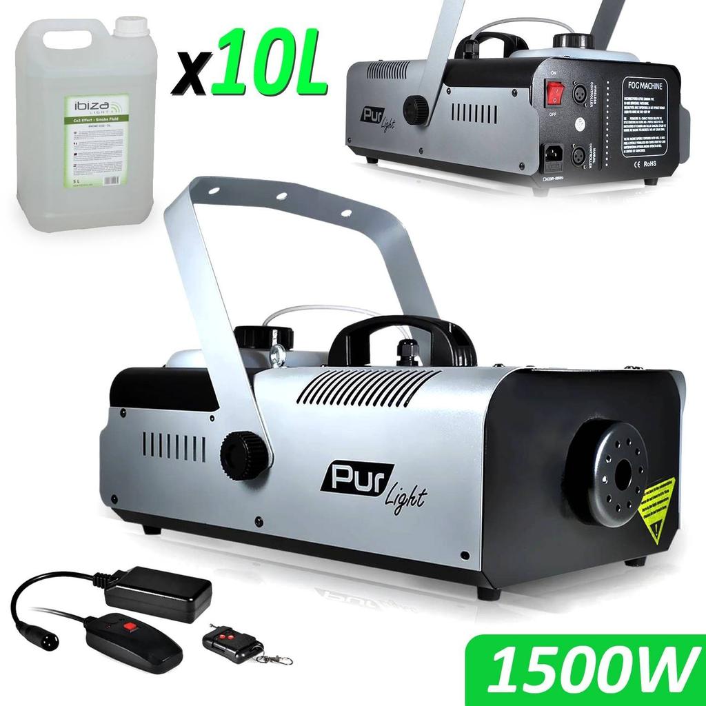 Accessoires audio Pur Light Machine à fumée Pro Méga SMOKE haute densité 1500W + Etrier de fix + 2 télécommandes NEWARK1500 +10L Liquide Reconditionné - N/A reconditionné disponible sur Backmarket