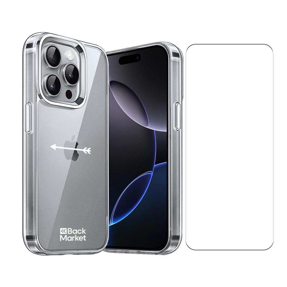 Coque Back Market iPhone 16 Pro Max et écran de protection - Plastique 60% recyclé - Transparent Reconditionné - Back Market reconditionné disponible sur Backmarket