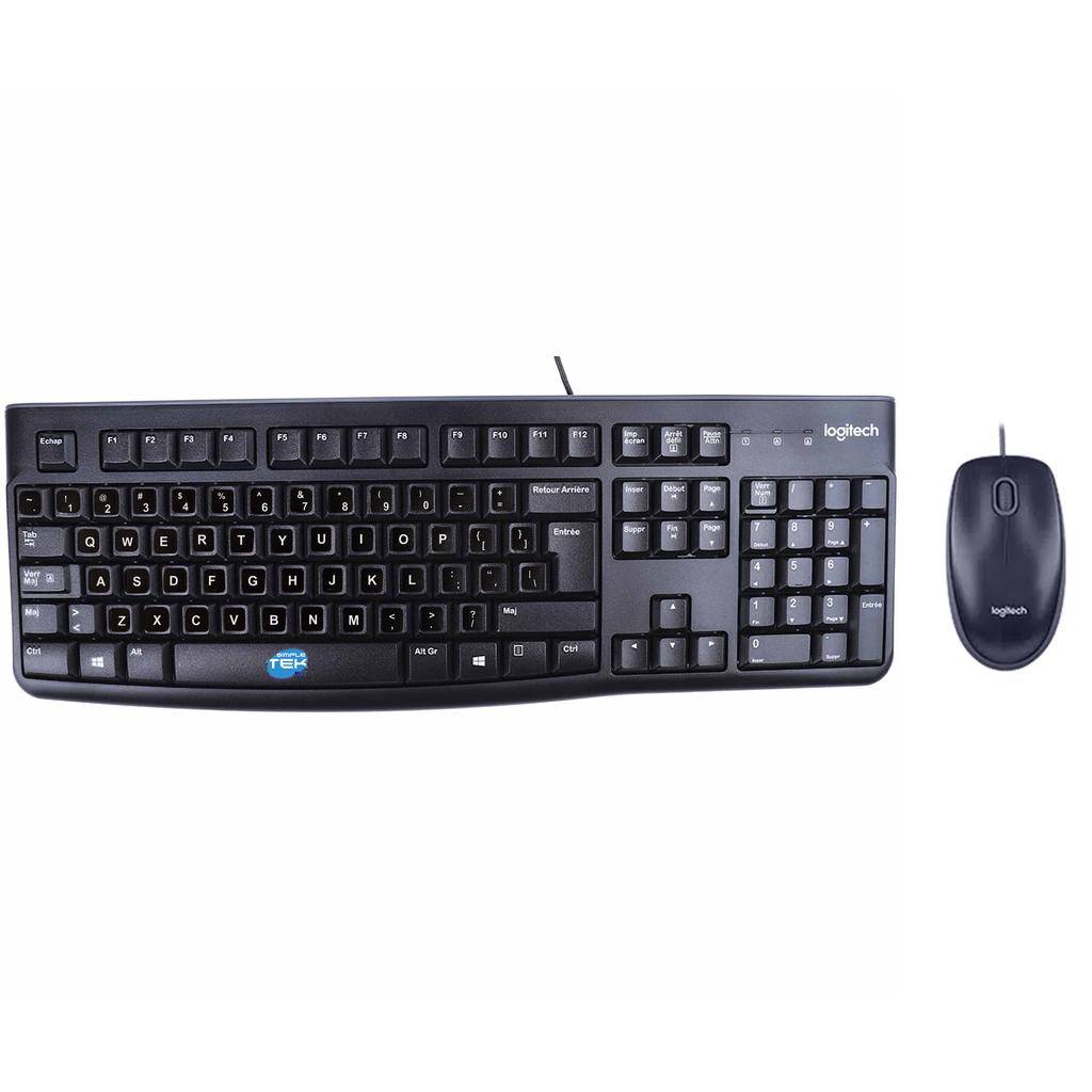 Clavier Logitech QWERTY Anglais (US) MK120 wired mouse and keyboard kit with preapplied layout stickers Reconditionné - Logitech reconditionné disponible sur Backmarket