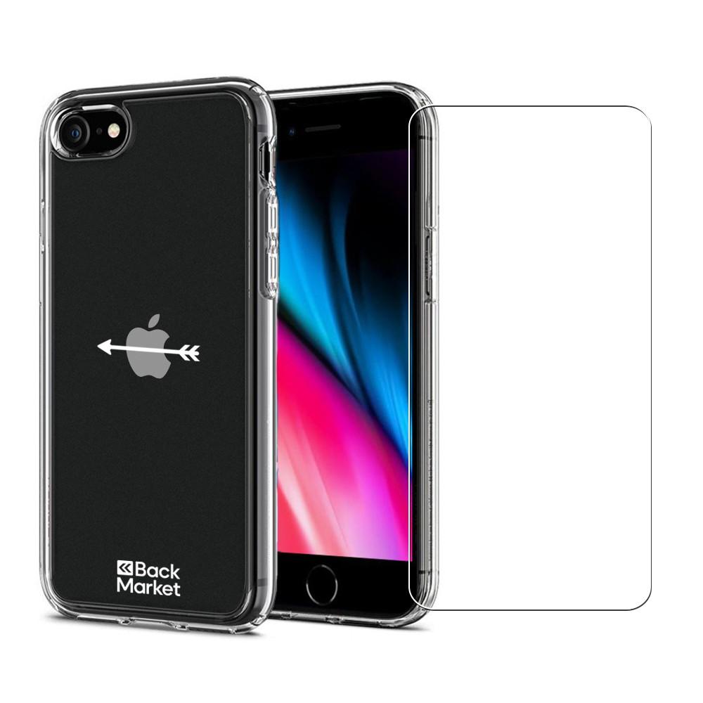 Coque Back Market iPhone 7/8/SE 2020/2022 et écran de protection - Plastique 60% recyclé - Transparent Reconditionné - Back Market reconditionné disponible sur Backmarket