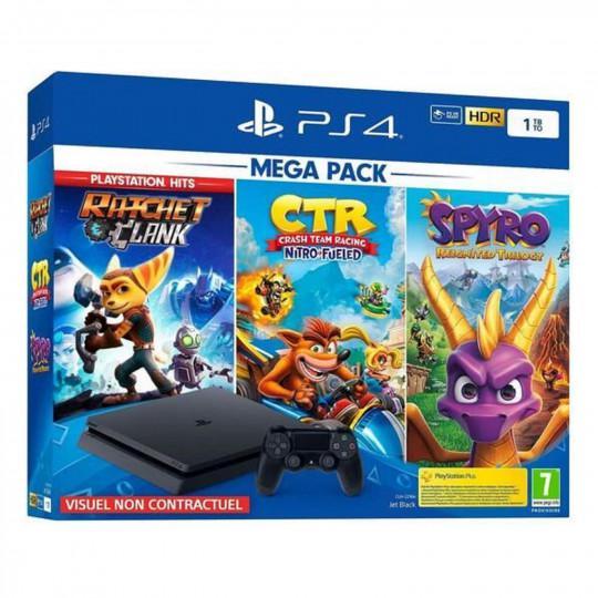 PlayStation 4 Slim 1000Go - Noir + Crash Team Racing + Spyro Reignited Trilogy + Ratchet & Clank Reconditionné - Sony reconditionné disponible sur Backmarket