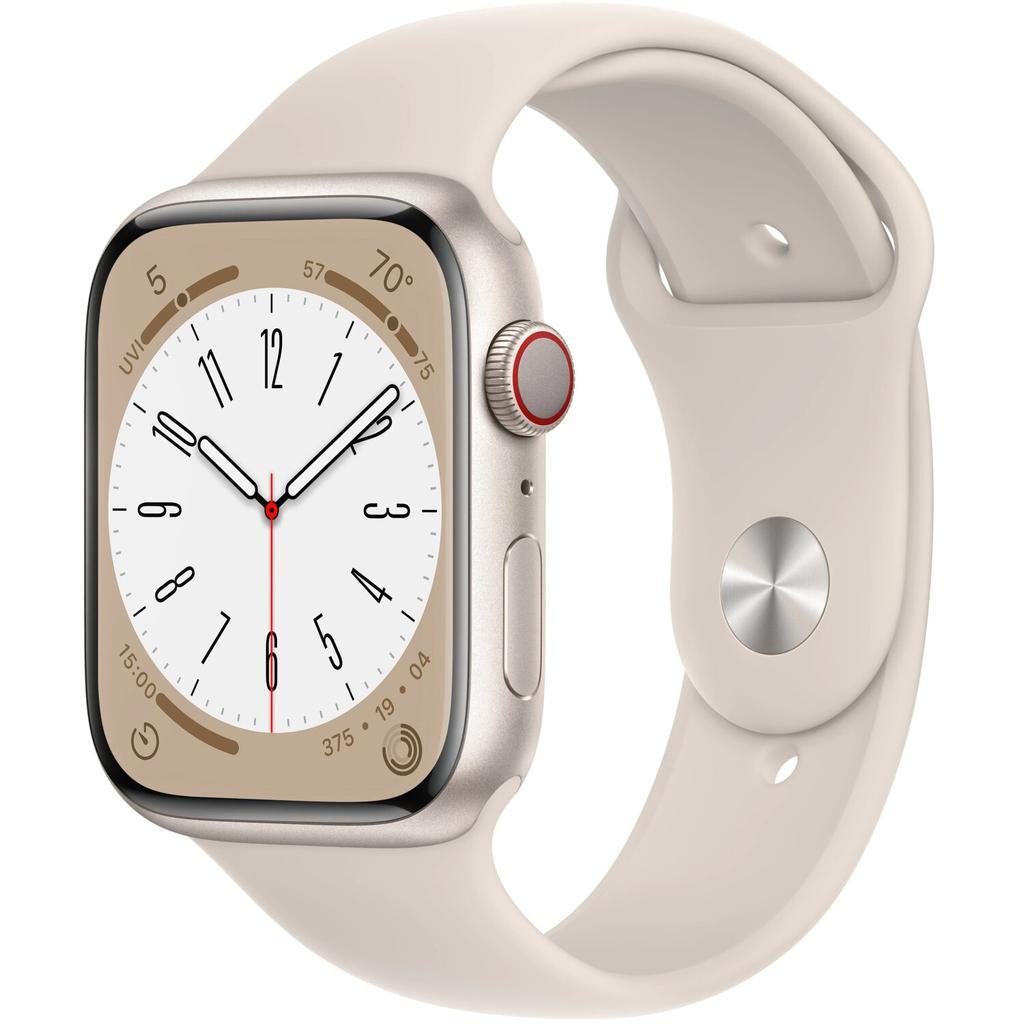 Apple Watch Series 8 (2022) GPS + Cellular 45 mm - Aluminium Lumière stellaire - Bracelet sport Lumière stellaire Reconditionné -  reconditionné disponible sur Backmarket