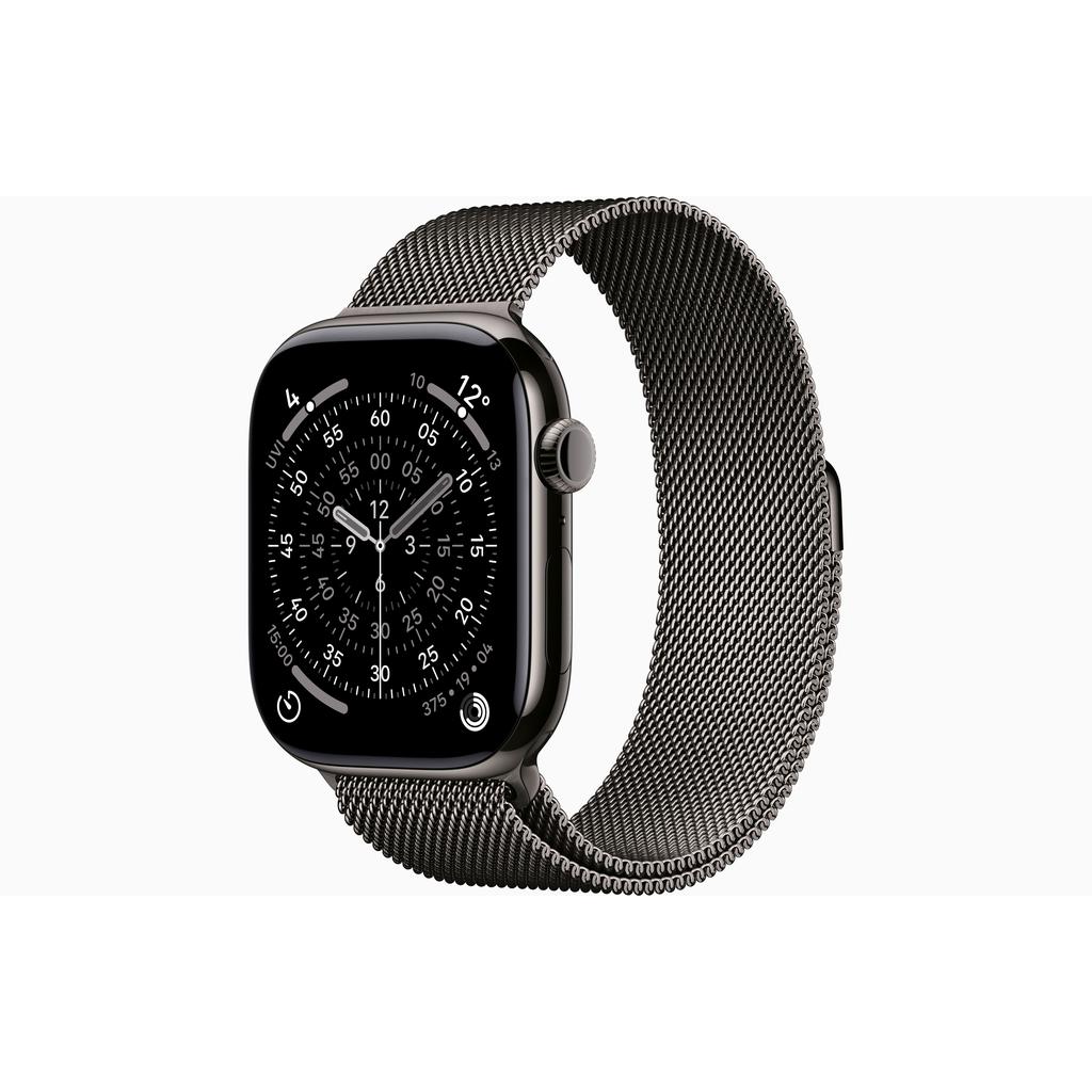 Apple Watch (2025) GPS + Cellular 46 mm - Titane Ardoise - Bracelet milanais Noir Reconditionné - Apple reconditionné disponible sur Backmarket