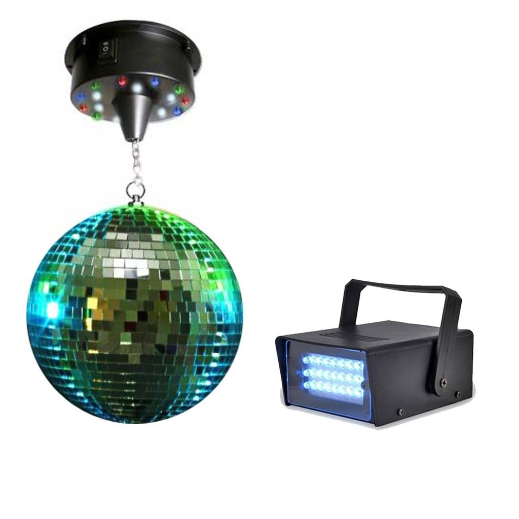 Éclairage Boule à facettes 20cm + moteur 18 LED + Mini strobe Lytor Reconditionné - N/A reconditionné disponible sur Backmarket