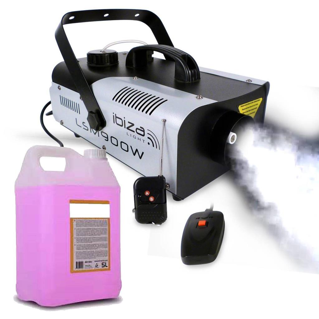 Accessoires audio Ibiza Light Machine à fumée 900 W avec 2 télécommandes + 5L de liquide pour Mega soirées Reconditionné - N/A reconditionné disponible sur Backmarket