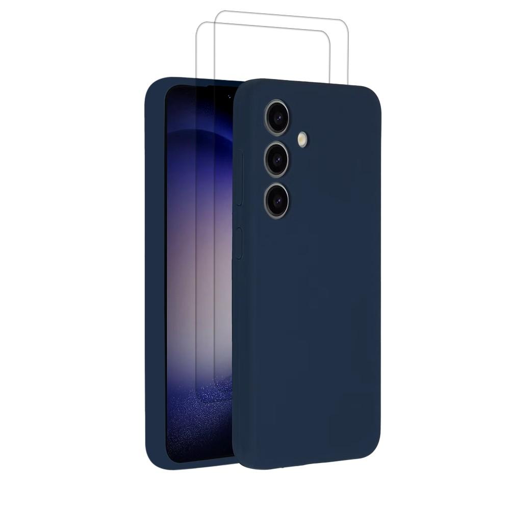 Coque Galaxy S24 et 2 écrans de protection - Silicone - Navy Blue Reconditionné - N/A reconditionné disponible sur Backmarket