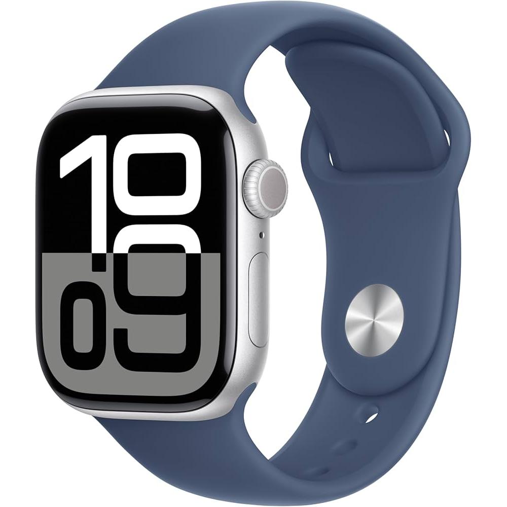 Apple Watch Series 10 (2024) GPS + Cellular 42 mm - Aluminium Argent - Bracelet sport Bleu Reconditionné - Apple reconditionné disponible sur Backmarket