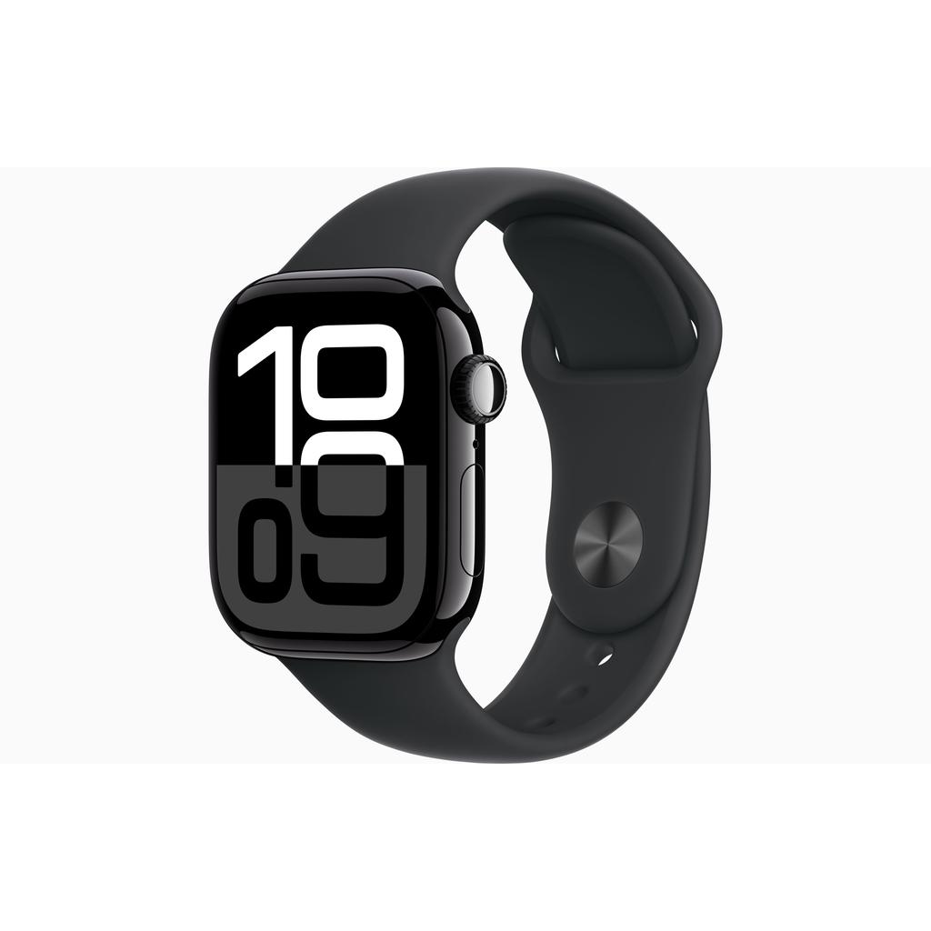 Apple Watch Series 10 (2024) GPS + Cellular 42 mm - Aluminium Noir de jais - Boucle sport Noir Reconditionné - Apple reconditionné disponible sur Backmarket