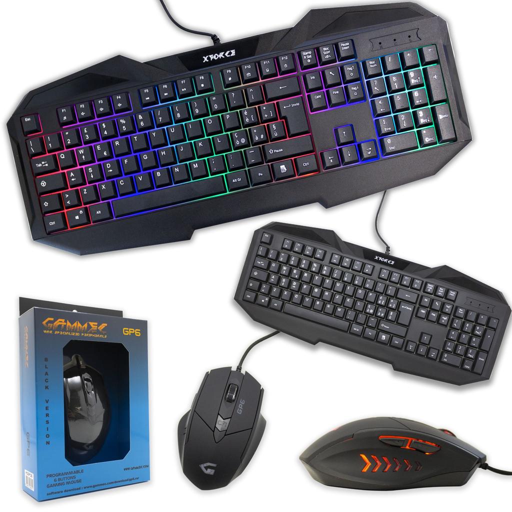 Clavier Cortek QWERTY Italien rétroéclairé XForce Kit Mouse and Keyboard Reconditionné - N/A reconditionné disponible sur Backmarket