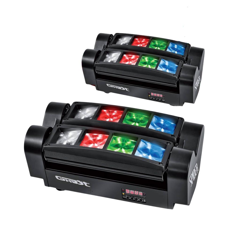 Éclairage Pack Jeux de lumières Mini Double SPIDER BARLED RGBW 8x3W DMX GHOST MICROSPID QUAD Reconditionné - Ghost reconditionné disponible sur Backmarket