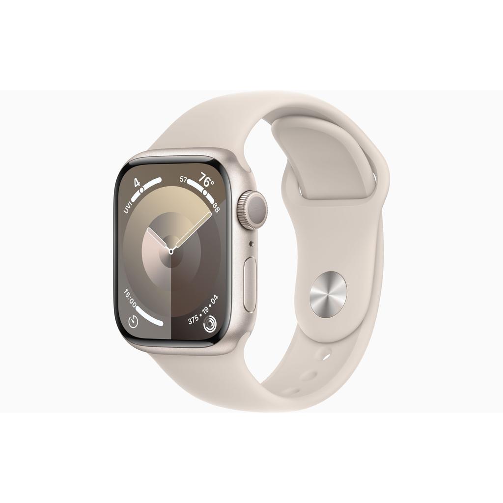 Apple Watch Series 9 (2023) GPS 41 mm - Aluminium Lumière stellaire - Bracelet sport Lumière stellaire Reconditionné - Apple reconditionné disponible sur Backmarket