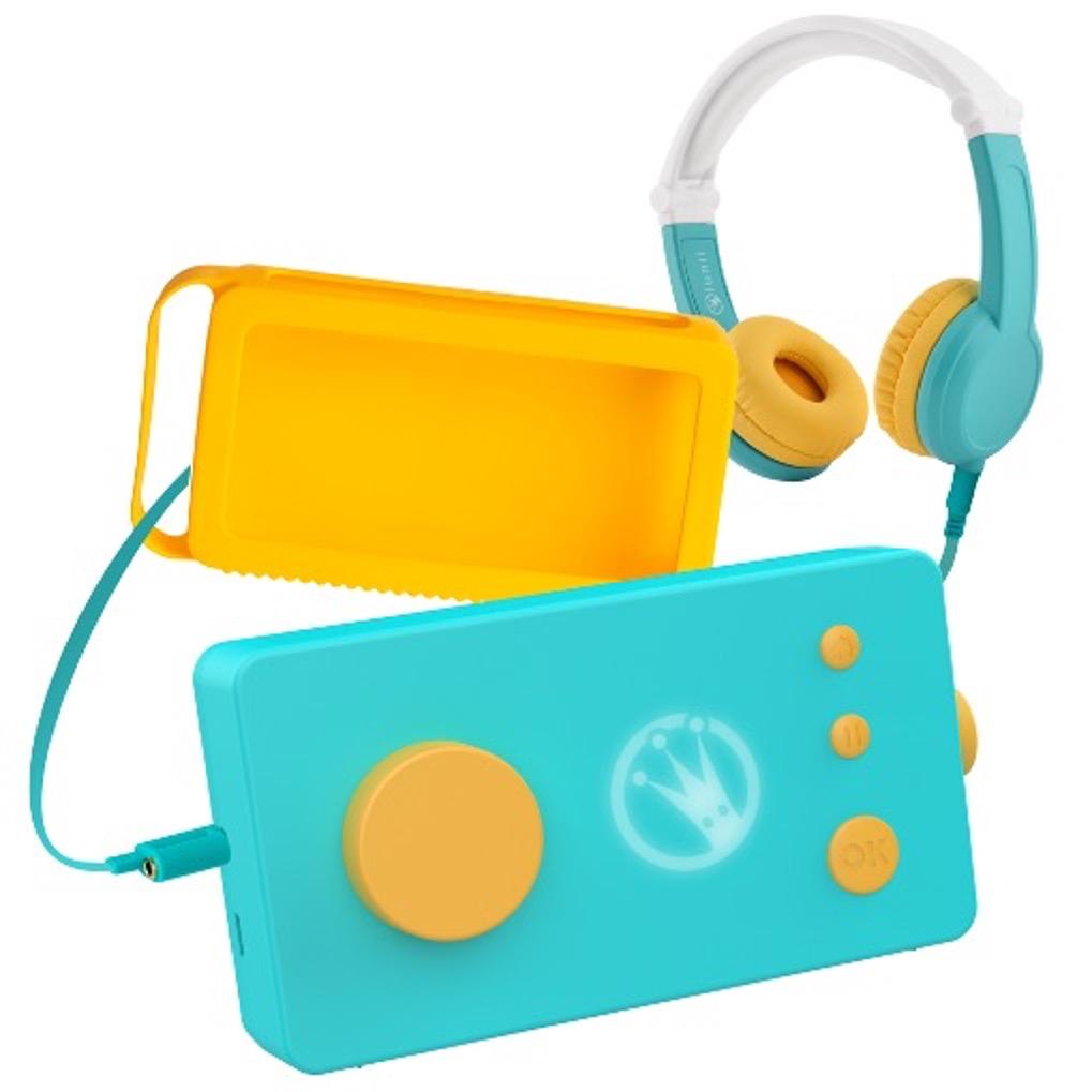 Lunii Ma Fabrique à Histoires Reconditionnée + Casque Audio + Coque Jaune - Français Vert et Jaune Reconditionné - Lunii reconditionné disponible sur Backmarket