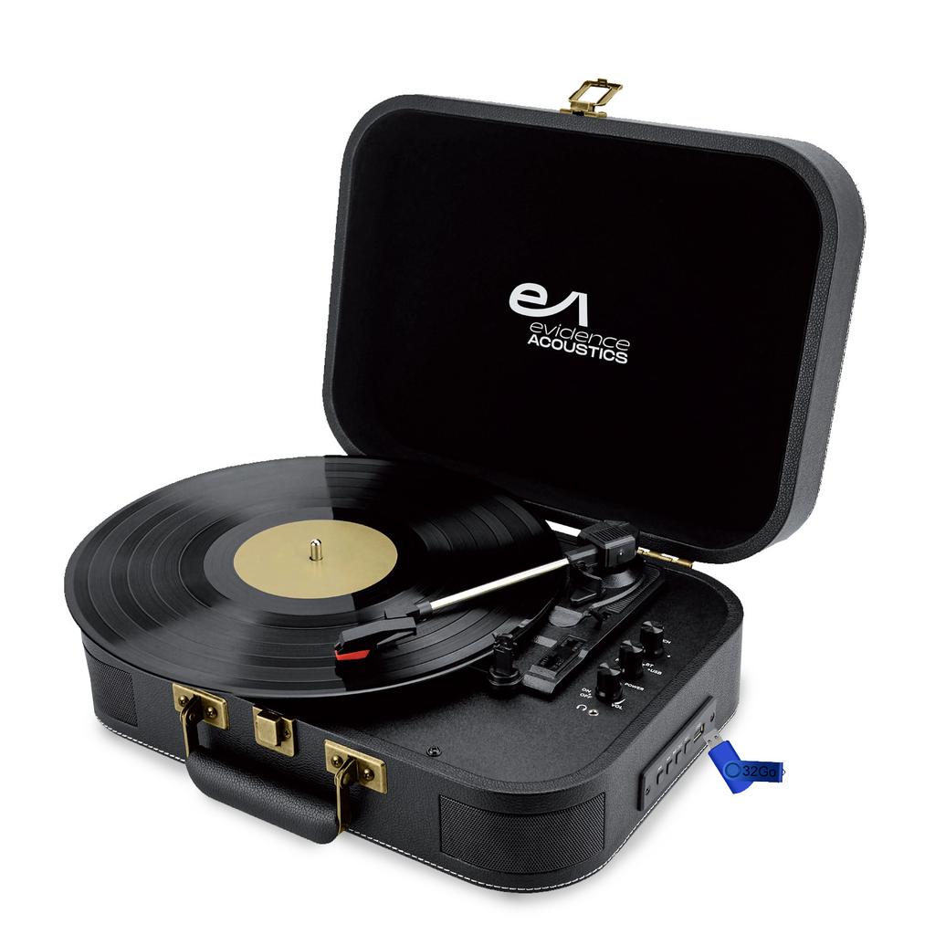 Acheter Platine Vinyle Evidence Acoustics Tourne-disque Vinyle EA-PL100-BK - Haut-parleurs intégrés 20 watts PMPO - 33, 45 et 78 tours - Bluetooth, USB+Clé US Reconditionné - 95,99 € Platine Vinyle Evidence Acoustics Tourne-disque Vinyle EA-PL100-BK - Haut-parleurs intégrés 20 watts PMPO - 33, 45 et 78 tours - Bluetooth, USB+Clé US Reconditionné - reconditionné disponible sur Backmarket