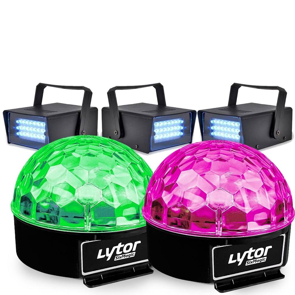 Éclairage Lytor Pack Soirée FIESTA 2 SIXMAGIC + 3 LED STROBE BLANC Reconditionné - N/A reconditionné disponible sur Backmarket