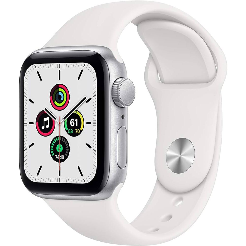 Apple Watch Series SE 2 (2022) GPS + Cellular 40 mm - Aluminium Argent - Bracelet sport Blanc - Reconditionné Apple sur Backmarket