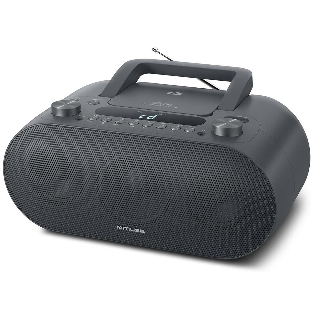 Radio Muse M-35 BT Lecteur CD Bluetooth, Radio FM, Lecteur MP3, USB, Alimentation Secteur et Batterie, Noir Reconditionné - Muse reconditionné disponible sur Backmarket