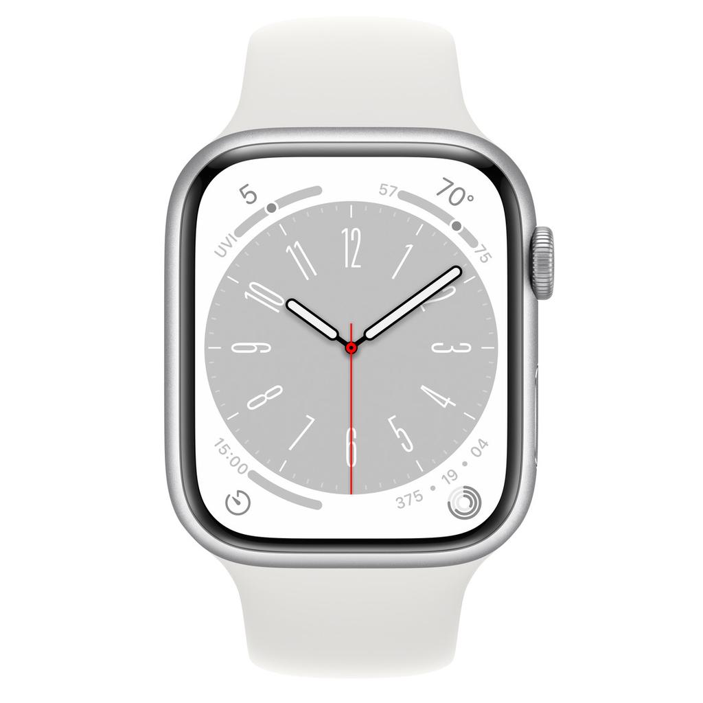 Apple Watch Series 9 (2023) GPS 41 mm - Aluminium Argent - Bracelet sport Blanc Reconditionné - Apple reconditionné disponible sur Backmarket
