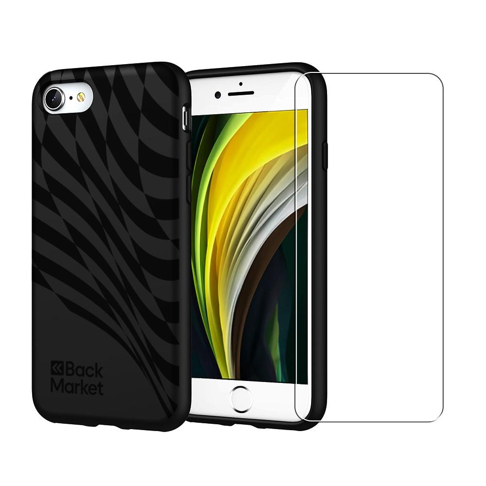 Coque Back Market iPhone 7/8/SE 2020/2022 et écran de protection - Plastique recyclé - Noir Reconditionné -  reconditionné disponible sur Backmarket