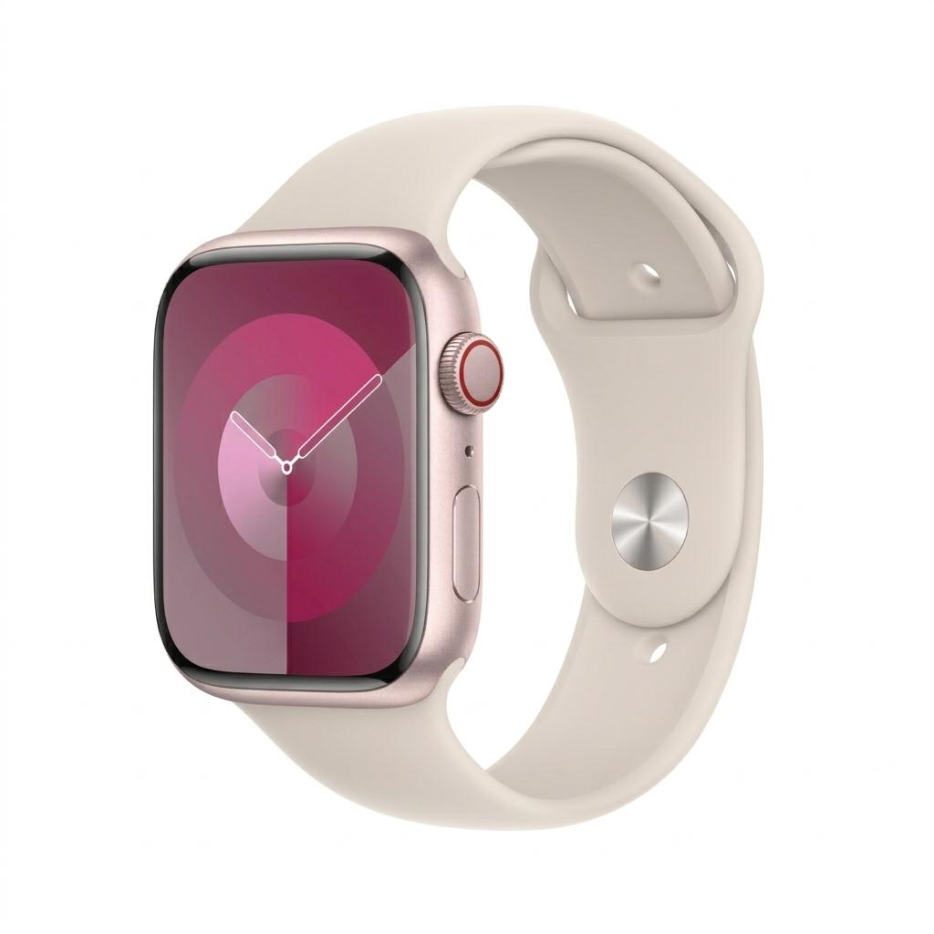 Apple Watch Series 9 (2023) GPS 45 mm - Aluminium Rose - Bracelet sport Lumière stellaire Reconditionné -  reconditionné disponible sur Backmarket