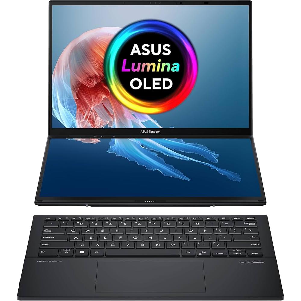 Asus ZenBook Duo OLED UX8406CA 14"" Core Ultra 9 2.9 GHz - SSD 2 TB - 32 Go - Intel Arc Graphics QWERTY - Arabe Reconditionné - Asus reconditionné disponible sur Backmarket