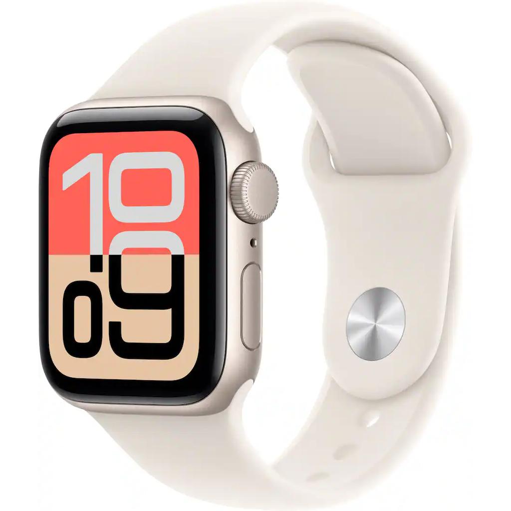 Apple Watch (2025) GPS 40 mm - Aluminium Lumière stellaire - Bracelet sport Lumière stellaire Reconditionné - Apple reconditionné disponible sur Backmarket