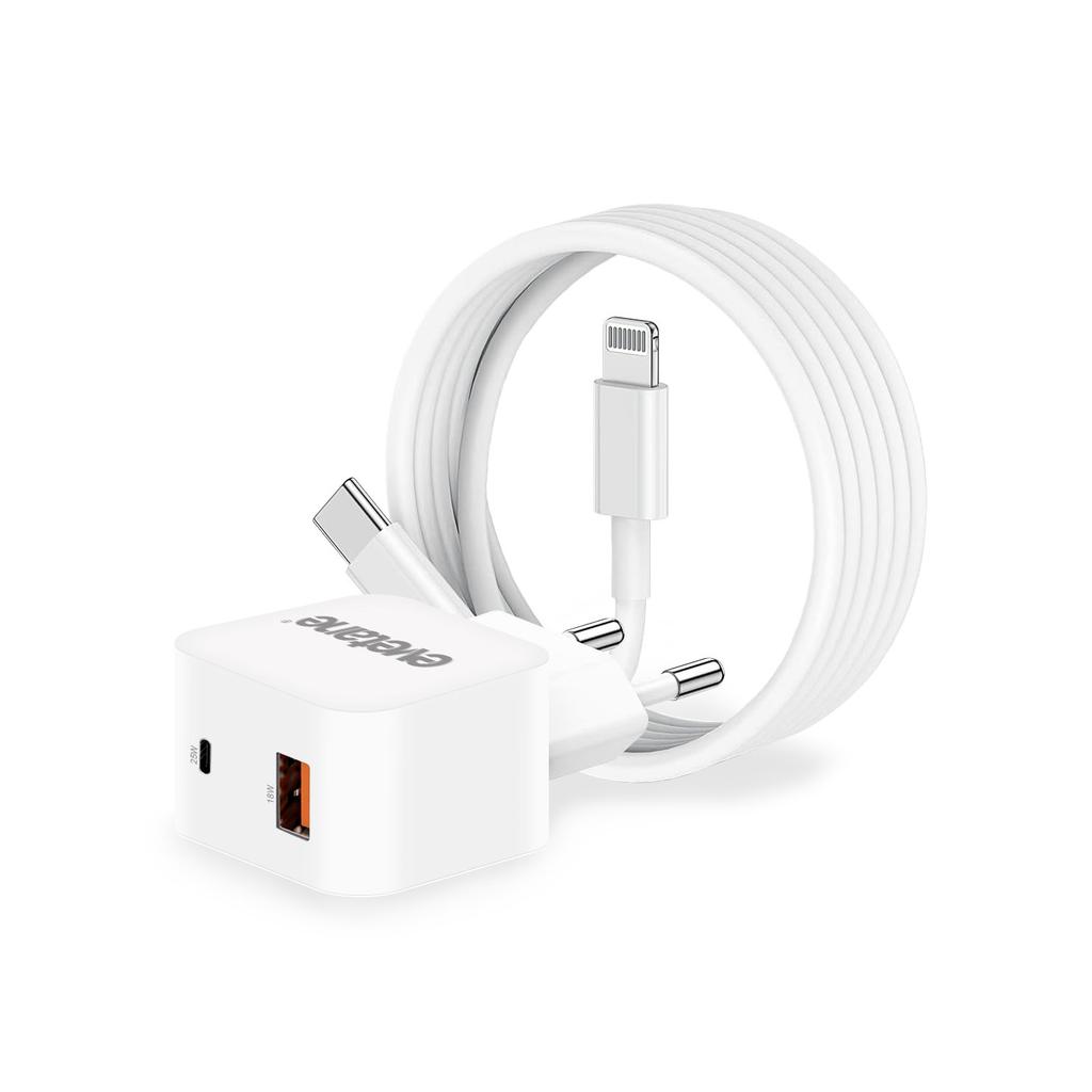 Câble et Prise Murale (USB-C + Lightning) 25W - Evetane Reconditionné - N/A reconditionné disponible sur Backmarket