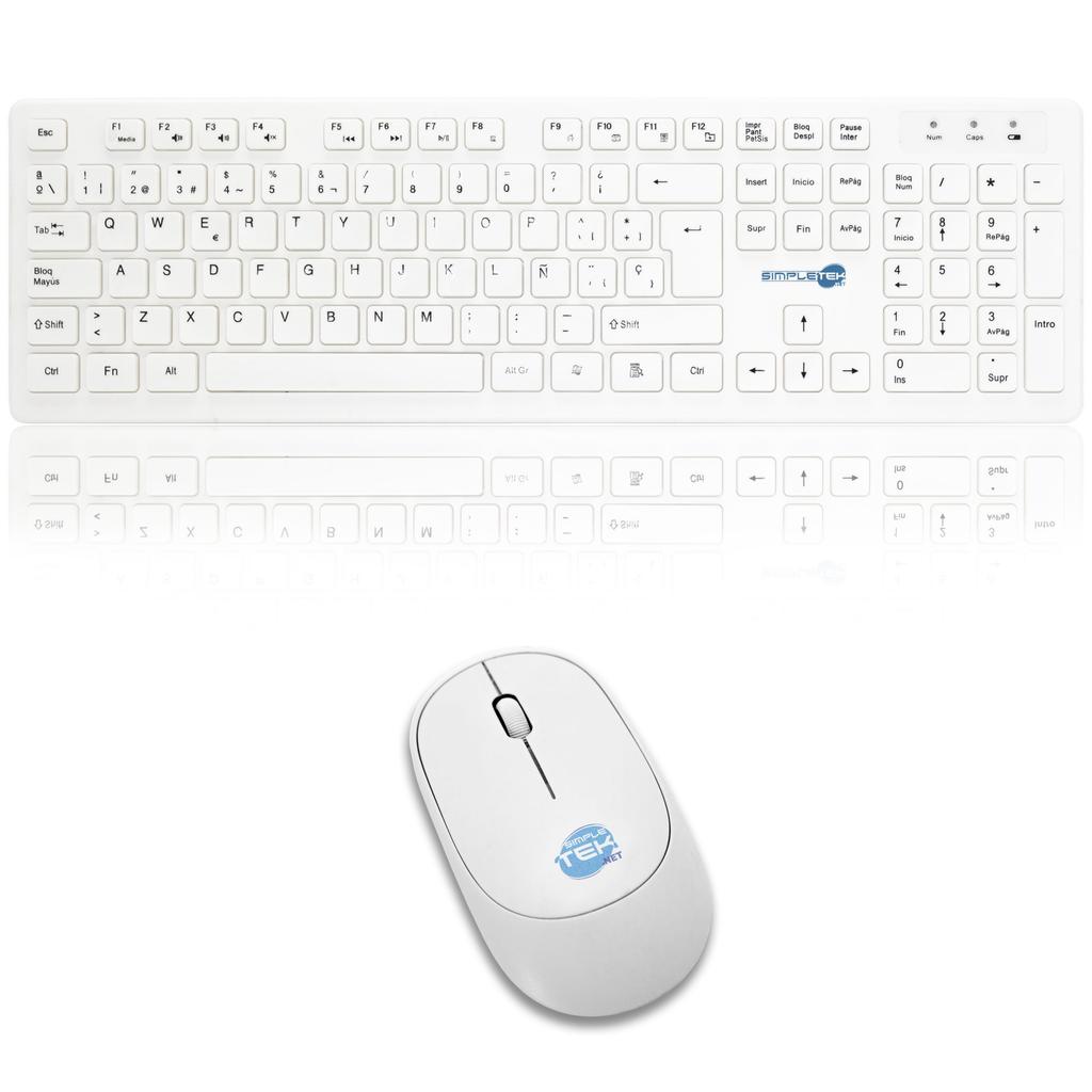 Clavier Simpletek QWERTY Espagnol Sans-fil M&K SPAGNOLA Kit Mouse and Keyboard Reconditionné - N/A reconditionné disponible sur Backmarket