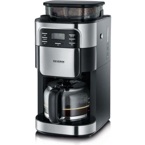 Cafetière expresso combiné Machine a Cafe SEVERIN 4810 Cafetiere filtre avec broyeur intégré - Noir et inox - 1000W - 1,4 L L - Noir Reconditionné - Severin reconditionné disponible sur Backmarket