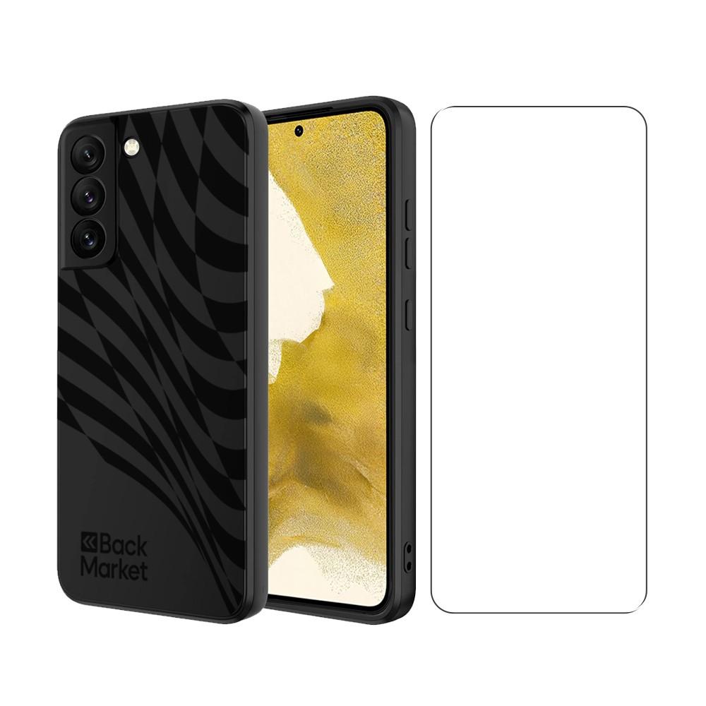 Coque Back Market Galaxy S22 et écran de protection - Plastique recyclé - Noir Motif Vague