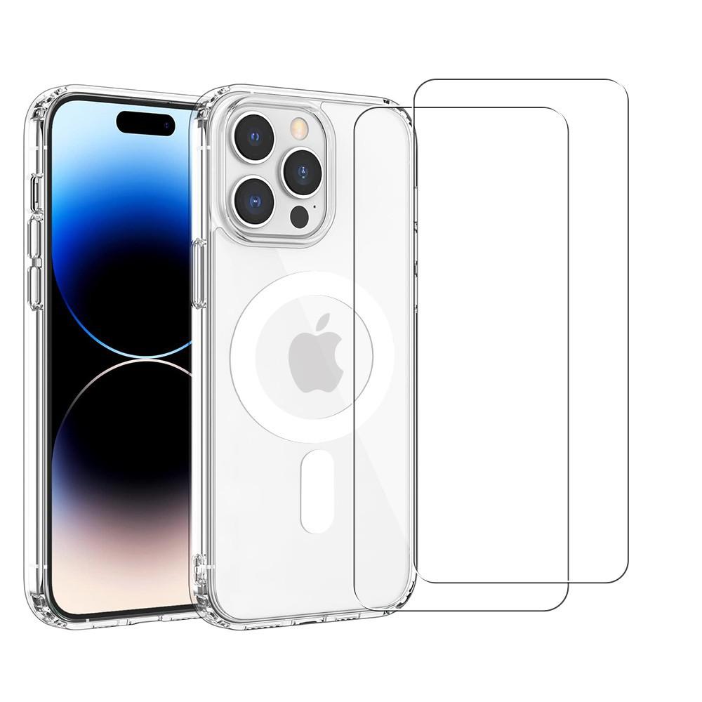 Coque iPhone 15 Pro Max et 2 écrans de protection - TPU - Transparent
