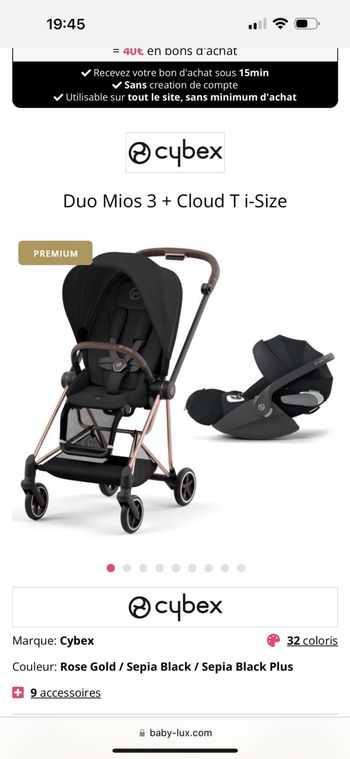 Poussette Cybex avec cosy - Très bon état sur Beebs