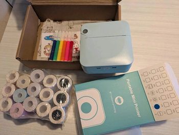 Neuf - mini imprimante thermique bluetooth avec 13 rouleaux