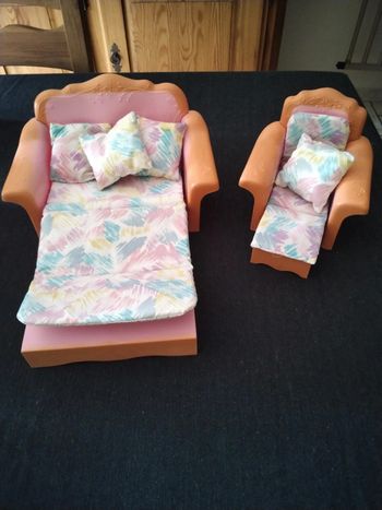 Ensemble fauteuil canapé barbie année 90 vintage