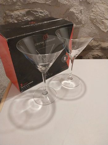 Verre à cocktail cristal d arques x2 en tres bon etat