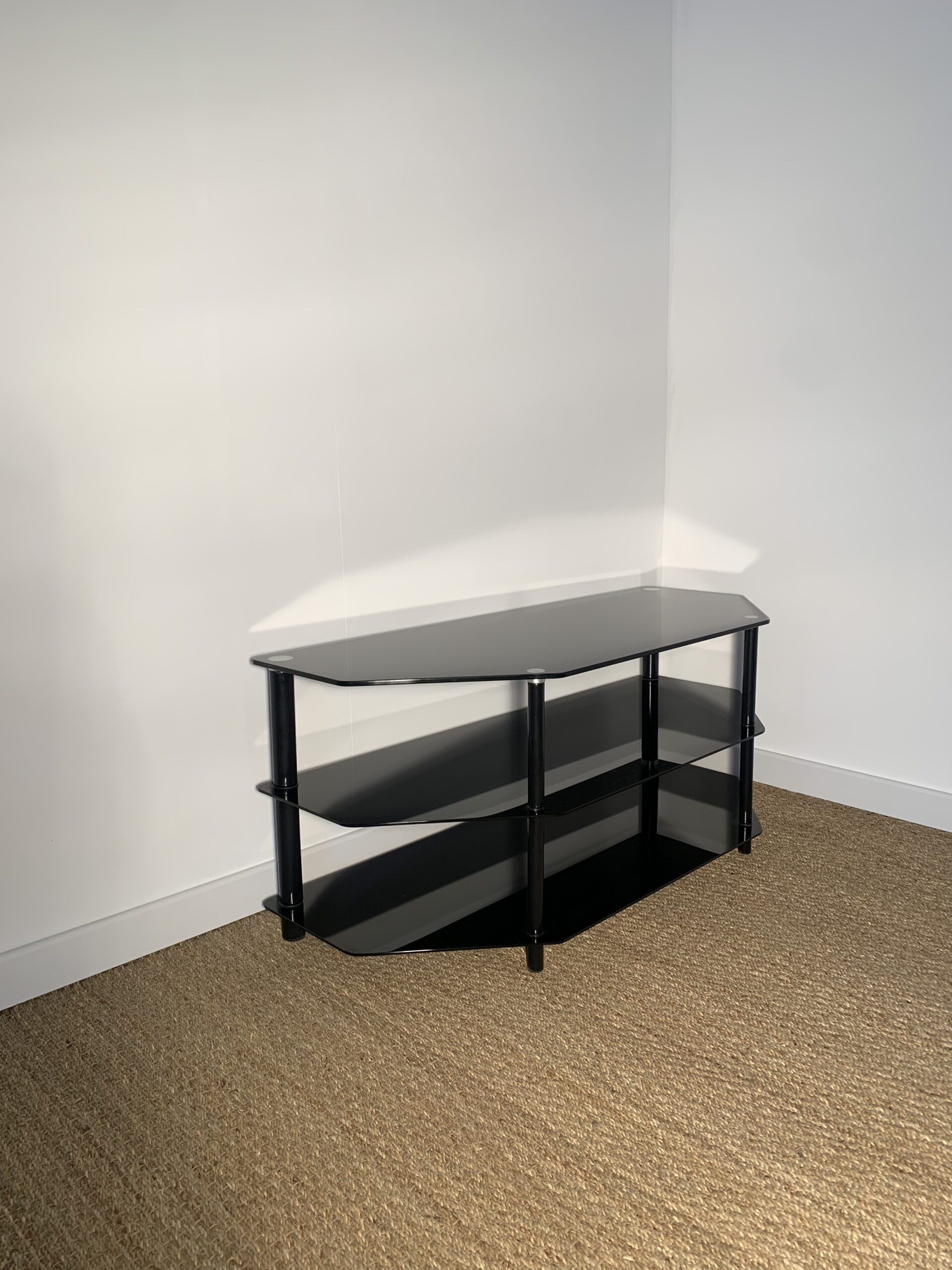 Meuble TV en verre noir