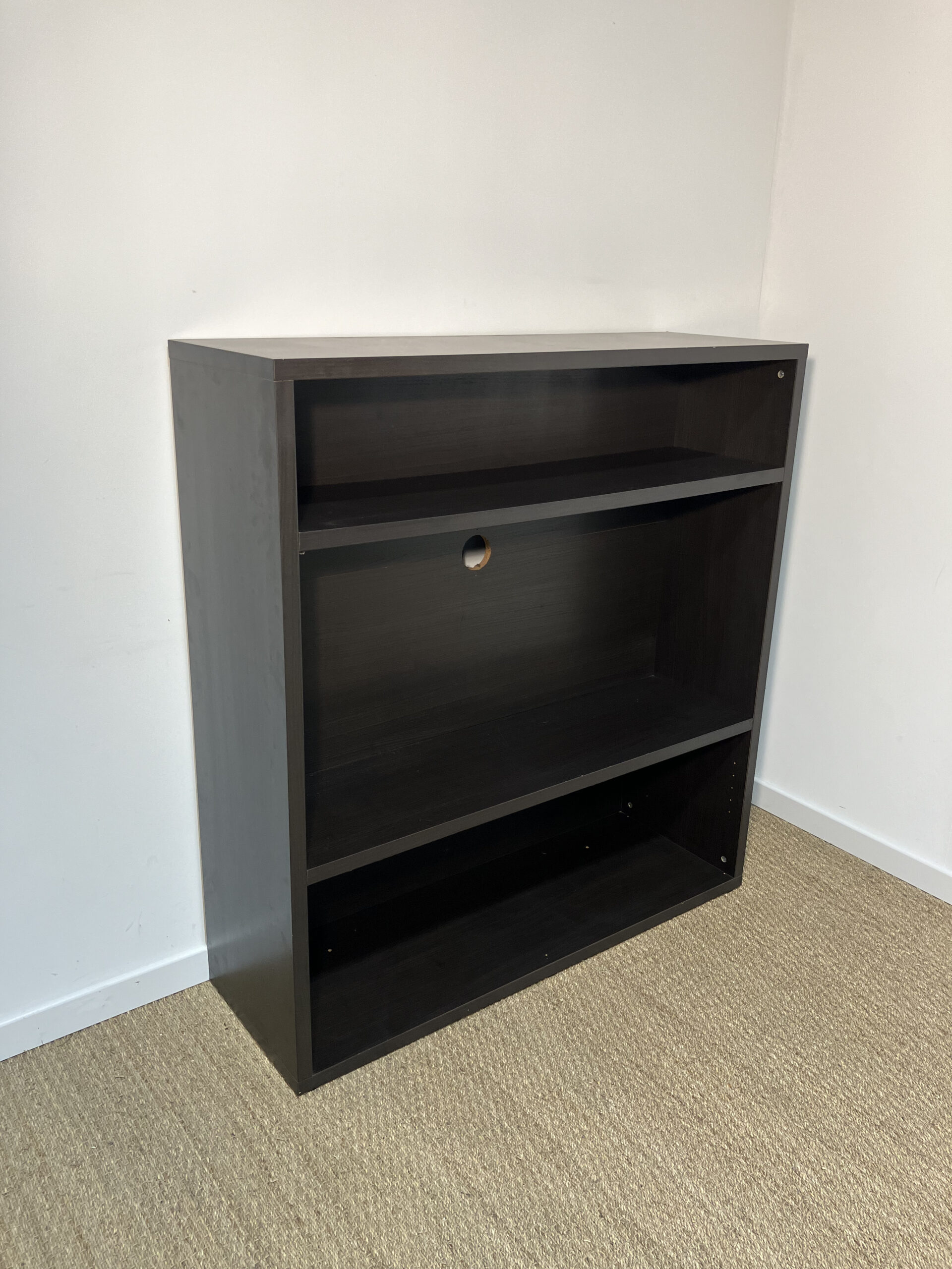 Meuble Tv rangement en bois noir