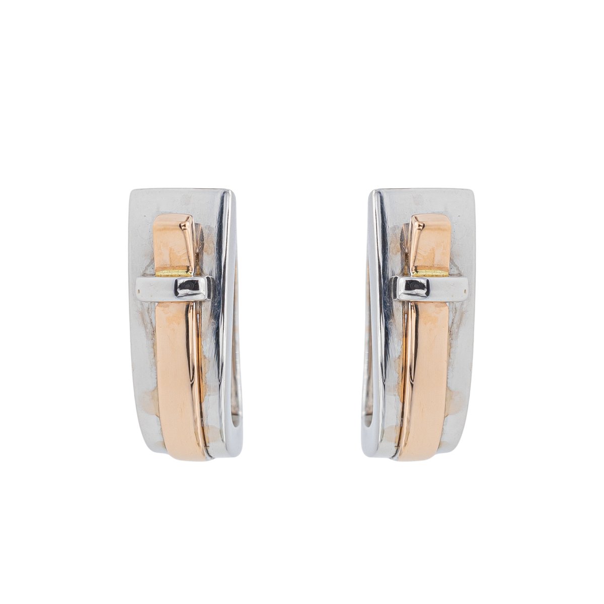 Boucles d'oreilles GUY LAROCHE Dormeuses en or blanc et or rose