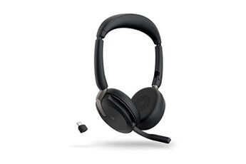 Jabra Evolve2 65 Flex MS Stereo - Micro-casque - sur-oreille - Bluetooth - sans fil - Suppresseur de bruit actif - USB-C - noir - Certifié pour Bon état - N/A reconditionné disponible sur Darty