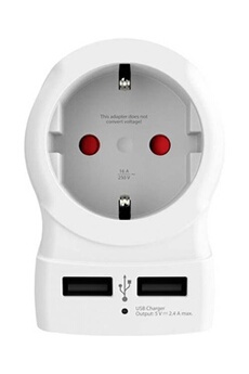 Acheter Adaptateur électrique Europe vers USA avec 2 ports USB Blanc Bon état - 22,99 € Adaptateur électrique Europe vers USA avec 2 ports USB Blanc Bon état - Skross reconditionné disponible sur Darty
