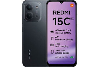Redmi 15C 5G 128GB/4GB Dual SIM Noir Très bon état - Xiaomi reconditionné disponible sur Darty