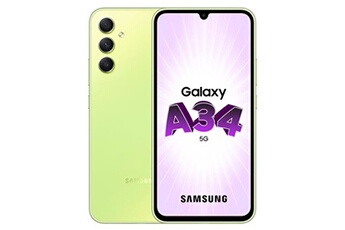 Acheter Smartphone Galaxy A34 6,6"" 5G Nano SIM 128 Go Vert Bon état - 167,00 € Smartphone Galaxy A34 6,6"" 5G Nano SIM 128 Go Vert Bon état - Samsung reconditionné disponible sur Darty
