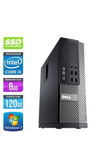 Unité centrale Optiplex 790 SFF - Noir - Intel Core i3-2120 / 3.30 GHz - RAM 8 Go - SSD 120 Go - DVDRW - Gigabit Ethernet - Windows 7 Professionnel État correct - Dell reconditionné disponible sur Darty
