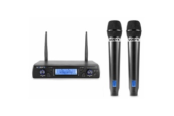 WM62 - 2 x microphones sans fil UHF, 16 canaux, micros sans fil, idéal pour karaoké, conférence et présentation Très bon état - Vonyx reconditionné disponible sur Darty