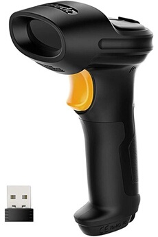 Scanner de code-barres laser sans fil 2. 4ghz, rayon de 35m, scan automatique et précis, autonomie d''environ 15 jours Bon état - Inateck reconditionné disponible sur Darty