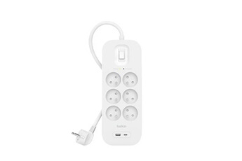 Acheter PARAFOUDRE 6 PRISES FR + 2 USB Bon état - 32,99 € PARAFOUDRE 6 PRISES FR + 2 USB Bon état - Belkin reconditionné disponible sur Darty