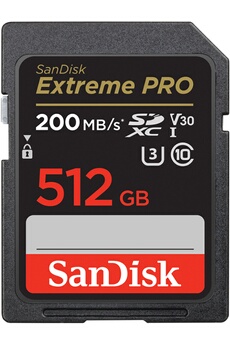 Extreme PRO 512GB SDXC 200MB/s Bon état - SanDisk reconditionné disponible sur Darty